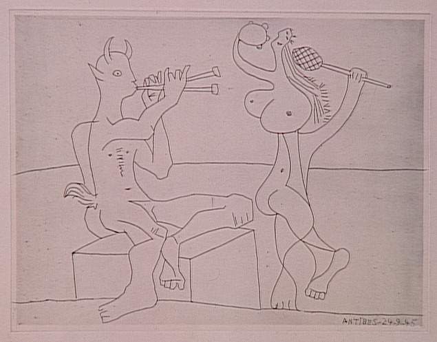 Picasso - Faune flûtiste et danseuse à la macara et au tambourin - Ier état - MP2973 - 20-500325 