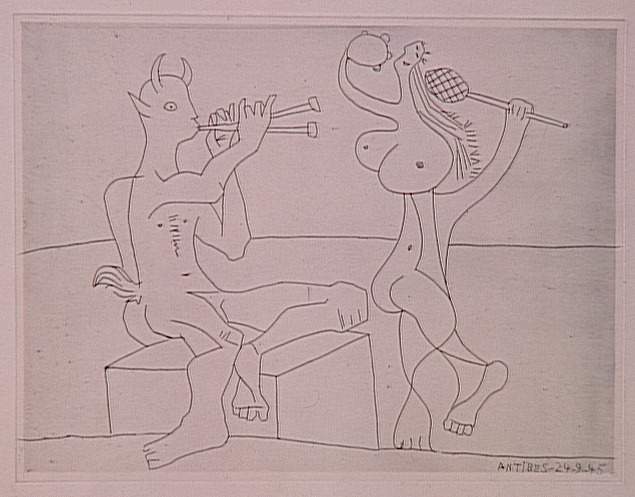 Picasso - Faune flûtiste et danseuse à la macara et au tambourin - Ier état - MP2973 - 20-500325