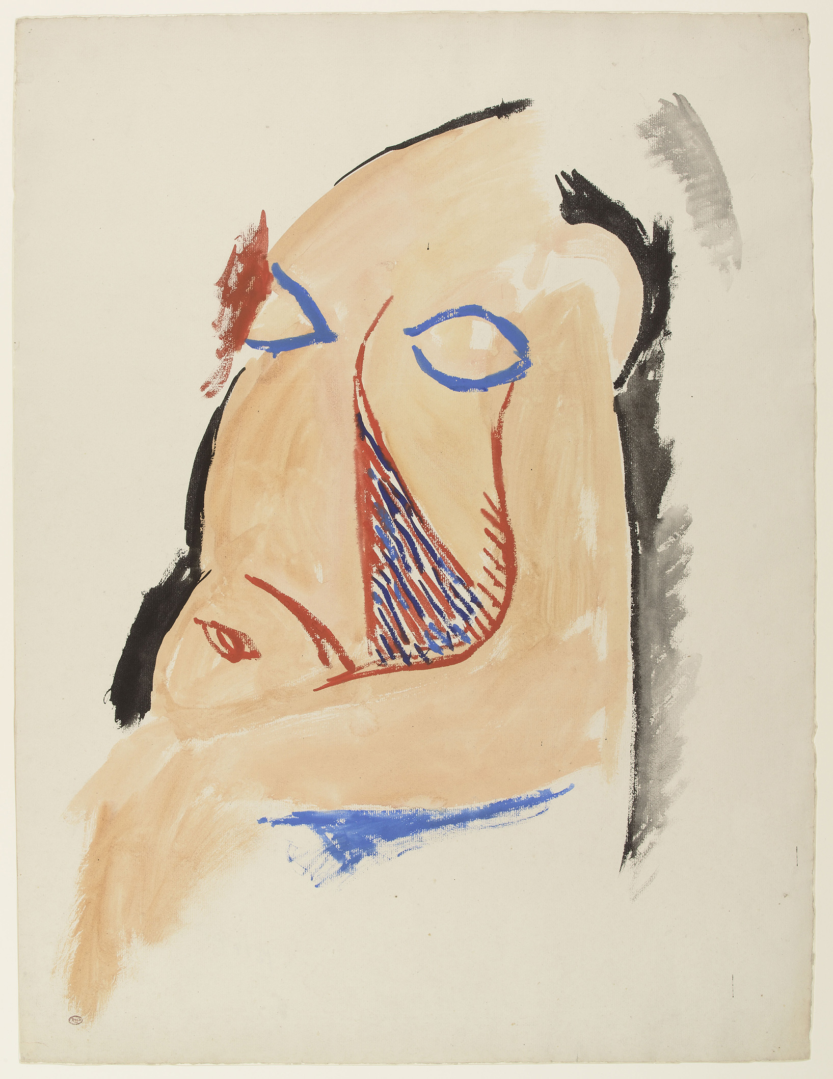 Picasso - Etude pour "les demoiselles d'Avignon" : tête de la demoiselle accroupie - MP539 - 07-506102