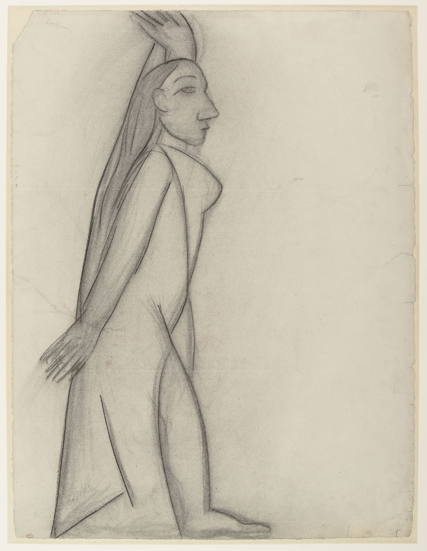 Etude pour "les demoiselles d'Avignon" : femme nue écartant un rideau - MP541- 07-506105