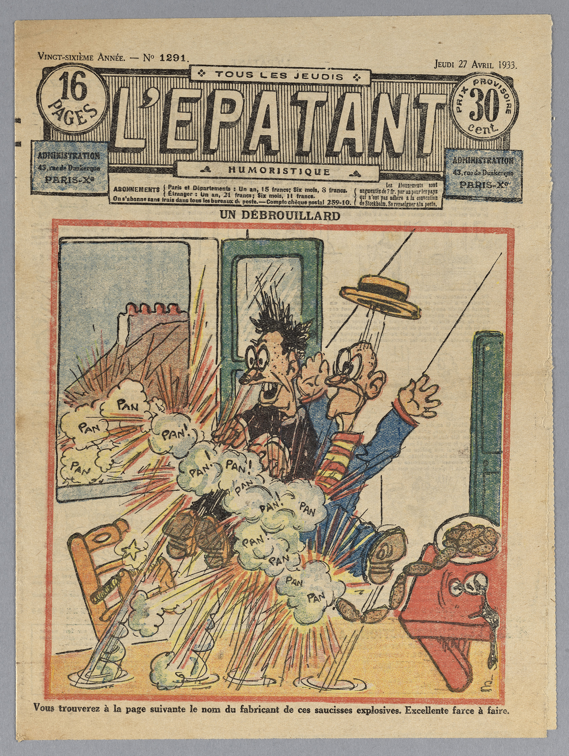 Anonyme - Première de couverture de la revue "L’Epatant" n°1291 - 1FP9999 - 20-500891