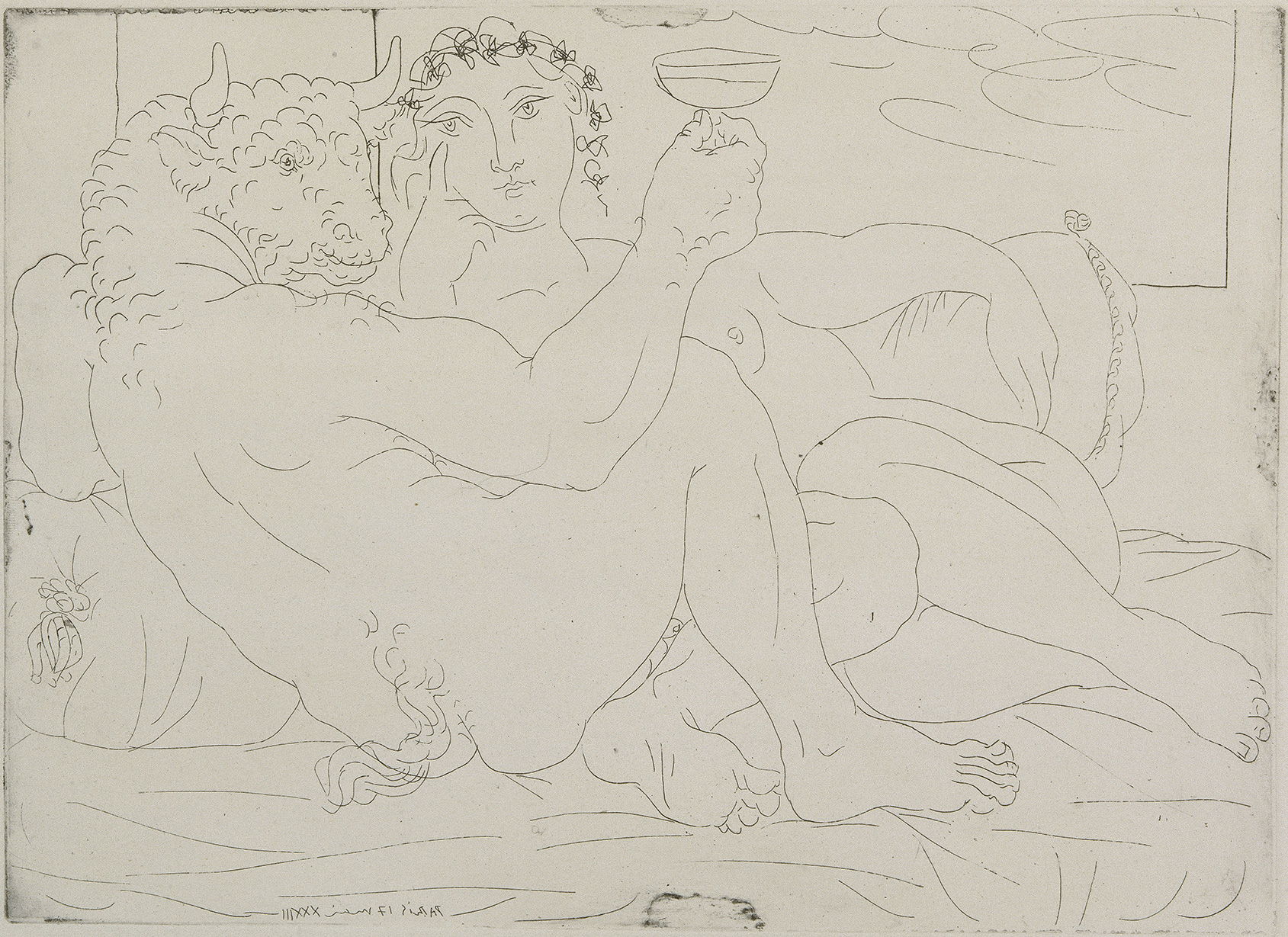 Picasso - Le repos du minotaure : champagne et amante - MP2653 - 95-007726
