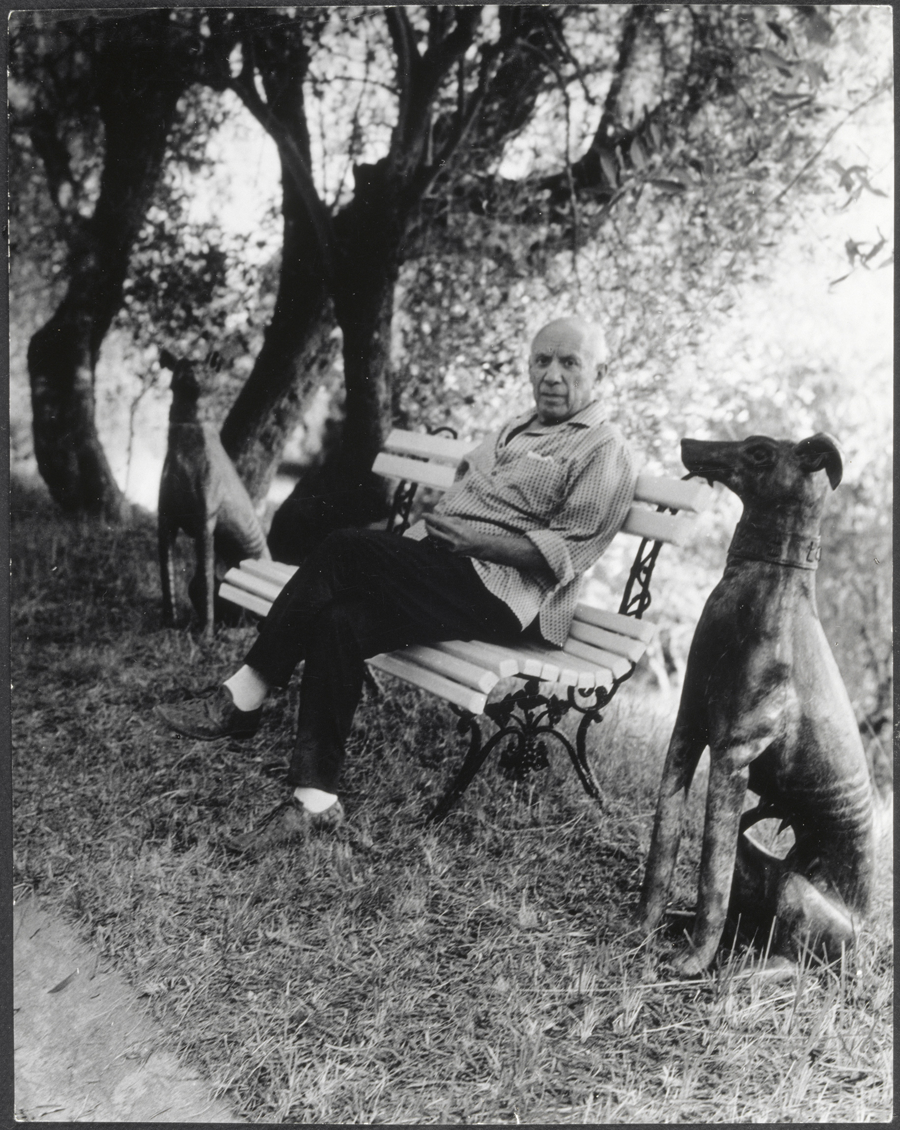 Brassaï - Picasso assis sur un banc à Mougins - MP1996-333 - 99-016557 