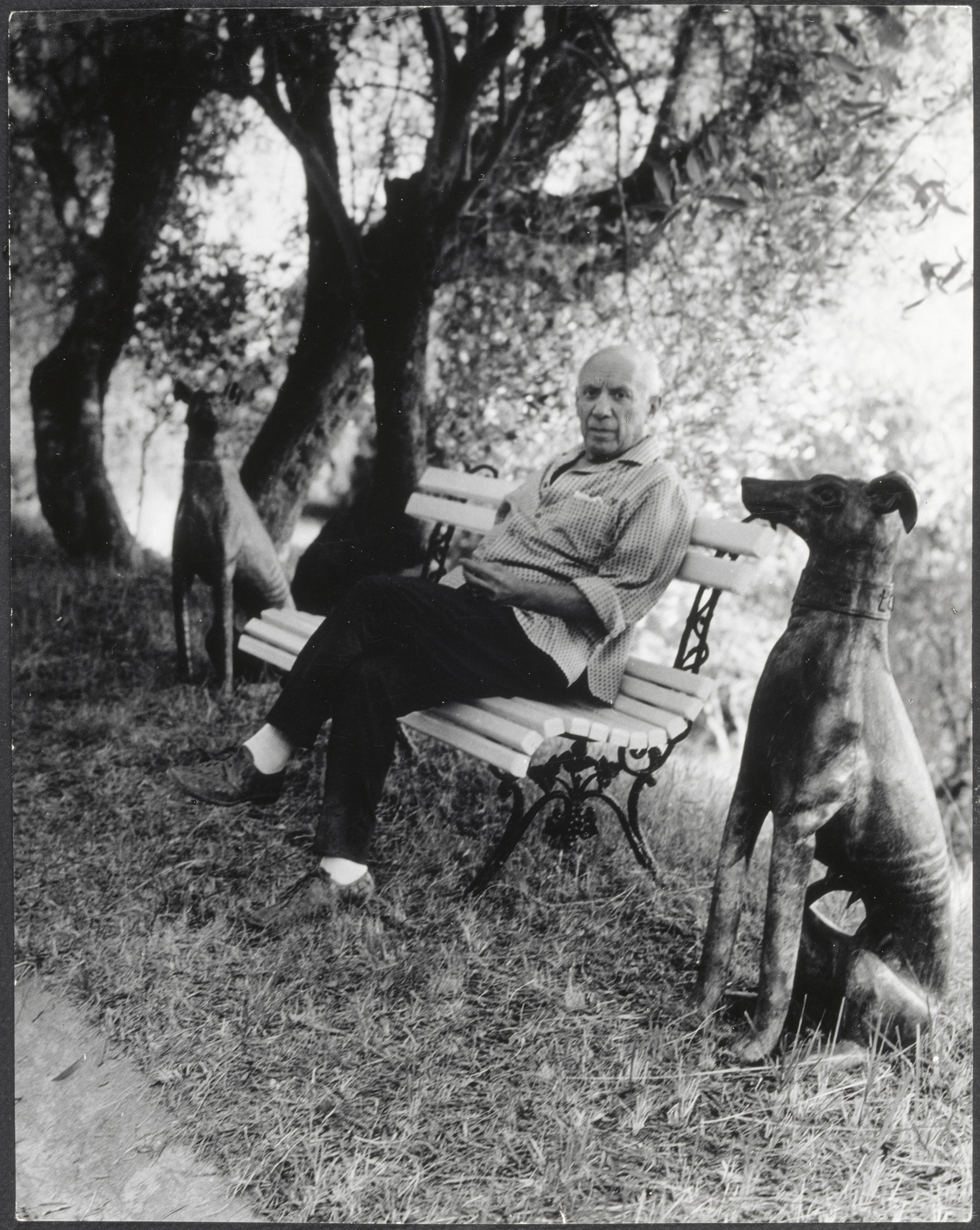 Brassaï - Picasso assis sur un banc à Mougins - MP1996-333 - 99-016557