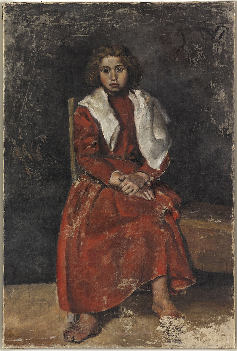 Pablo Picasso, « La Fillette aux pieds nus », 1895, Huile sur toile, 75 x 50 cm, MP2, Musée national Picasso-Paris