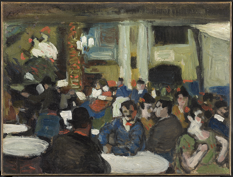 Pablo Picasso,  « Café-concert du Paralelo », 1900-1901, Huile sur bois, 36 x 48 cm, MP2008-2, Musée national Picasso-Paris