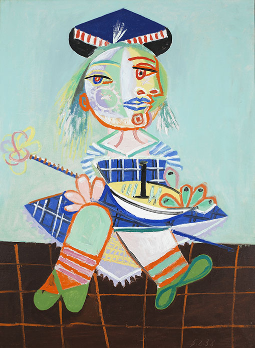 Pablo Picasso, « Maya au bateau », 5 février 1938, Huile sur toile, 73 x 56 cm, Z. IX, 98