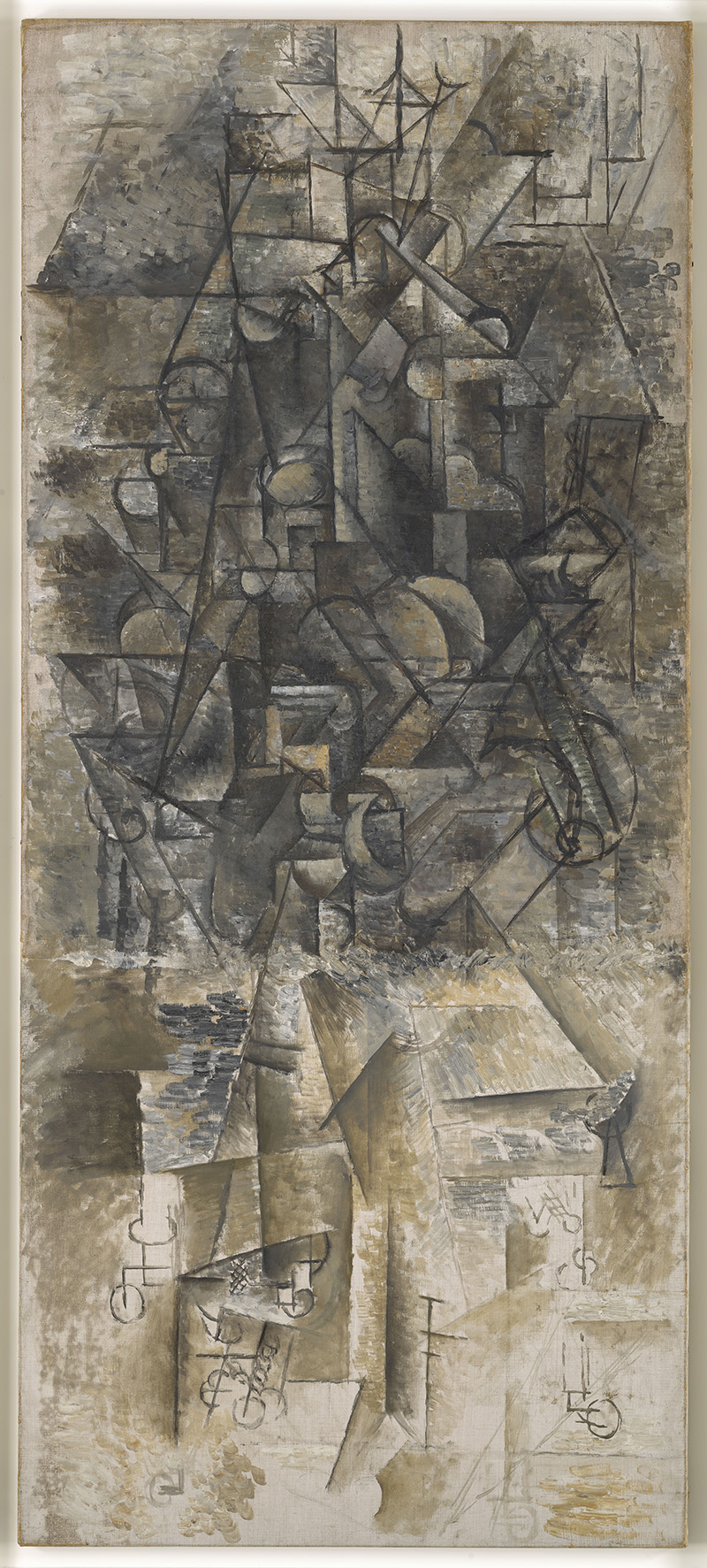 Pablo Picasso, « Homme à la mandoline », 1911, Huile sur toile, 162 x 71 cm, Musée national Picasso-Paris, MP35