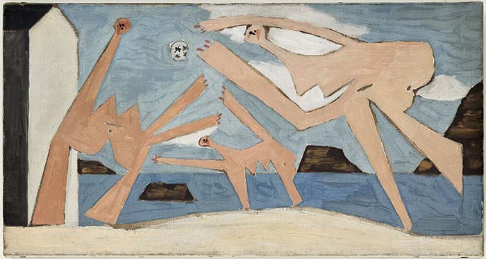 Pablo Picasso,  « Joueurs de ballon sur la plage », 1928, Huile sur toile, 24 x 34,9 cm, Musée national Picasso-Paris, MP109