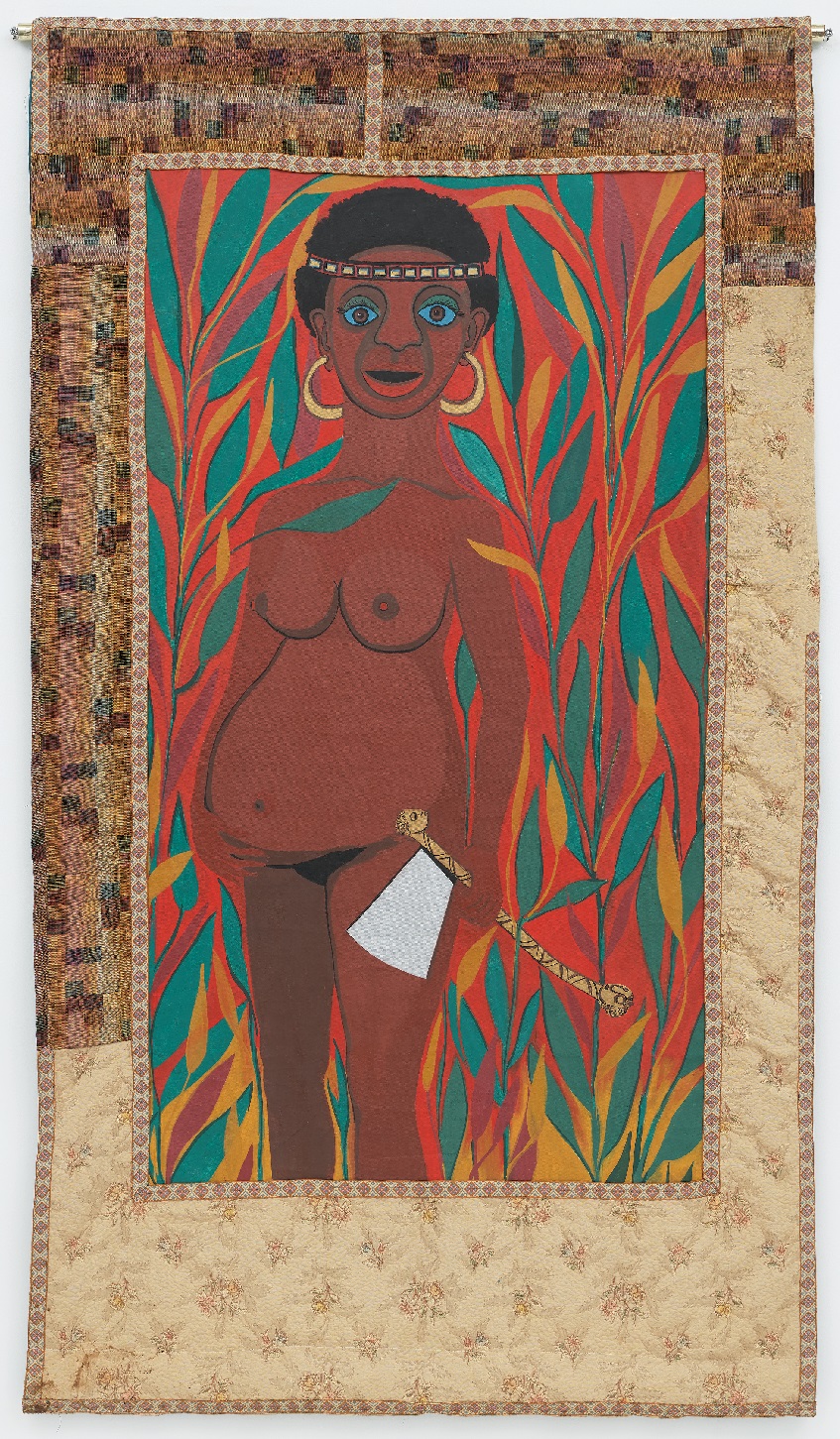 Faith Ringgold, Slave Rape #3: Fight to Save Your Life, 1972,  Huile sur toile et tissus, 233,7 × 129,2 cm, Glenstone Museum, Potomac, Maryland. © Faith Ringgold / ARS, NY  and DACS, London, courtesy ACA Galleries, New York 2022. Photo: Tom  Powel Imaging; courtesy Pippy Houlds-worth Gallery, London.