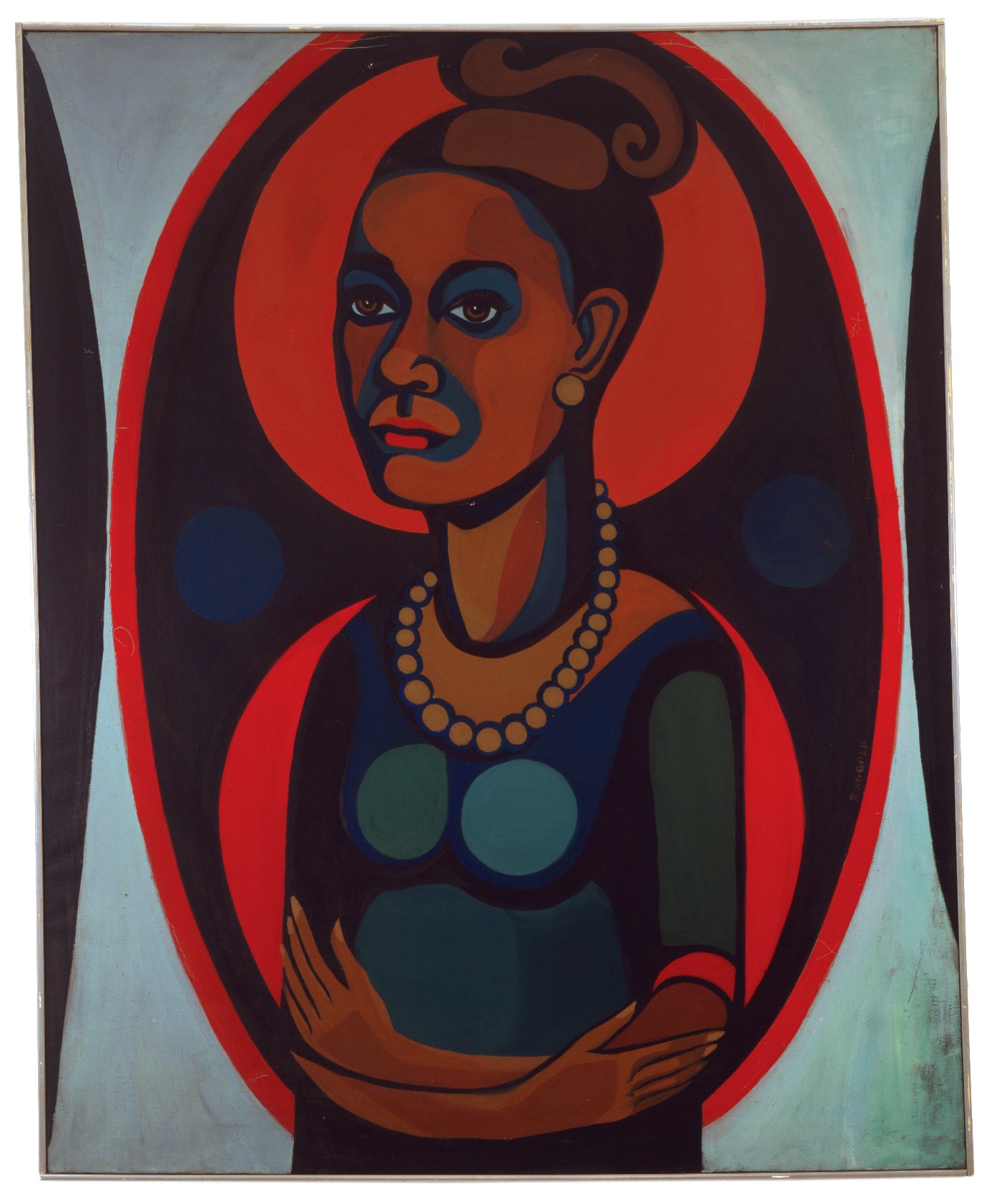 Faith Ringgold, Early Works #25: Self-Portrait, 1965, Huile sur toile, 127 x 101,6 cm, . © Faith Ringgold  / ARS, NY and DACS, London, courtesy ACA Galleries, New York 2022.