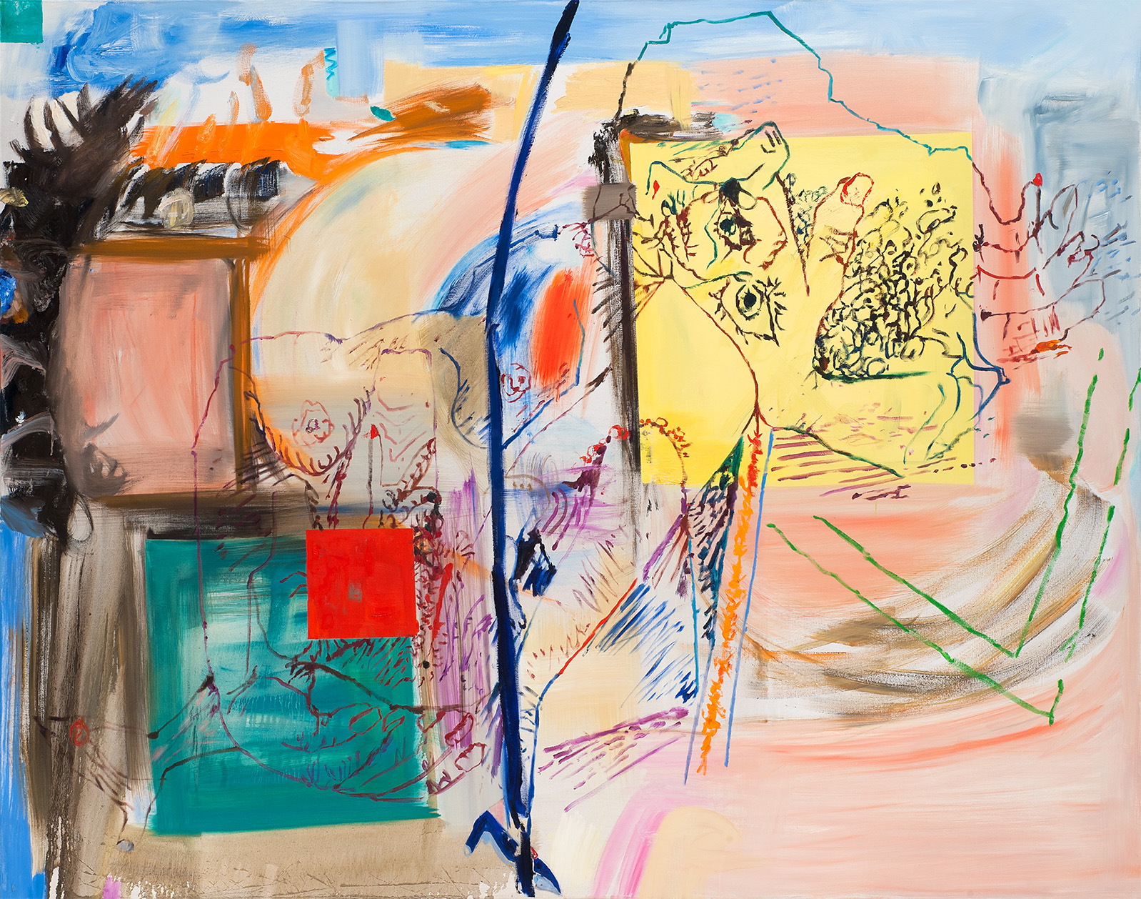Pierre Moignard, Suite P#1, 2015, Huile sur toile, 160 × 205 cm, Courtesy de l’artiste et de la Galerie Anne Barrault