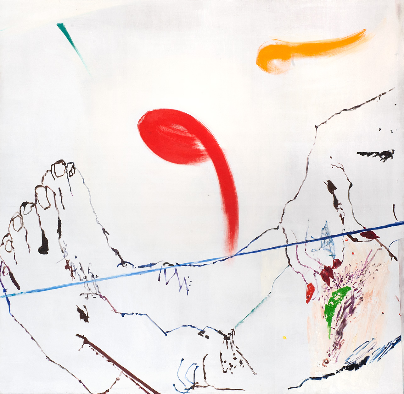 Pierre Moignard, Suite P#2, 2015, Huile sur toile, 179 × 184 cm, Courtesy de l’artiste et de la Galerie Anne Barrault